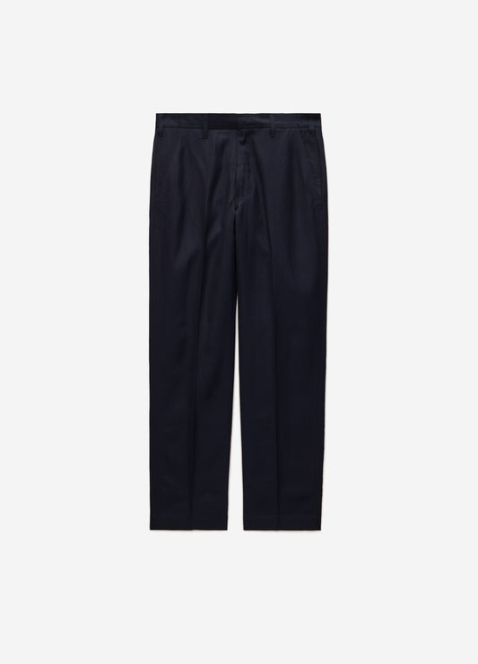Linen Blend Loose Fit Pants Navy