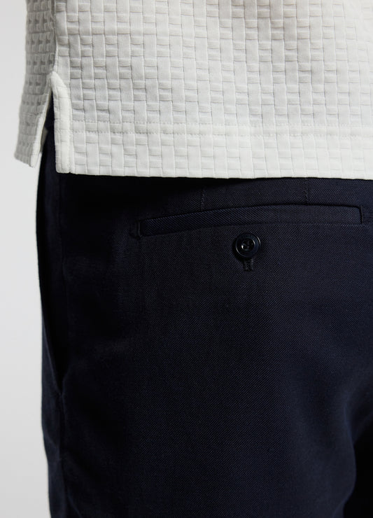 Linen Blend Shorts Navy