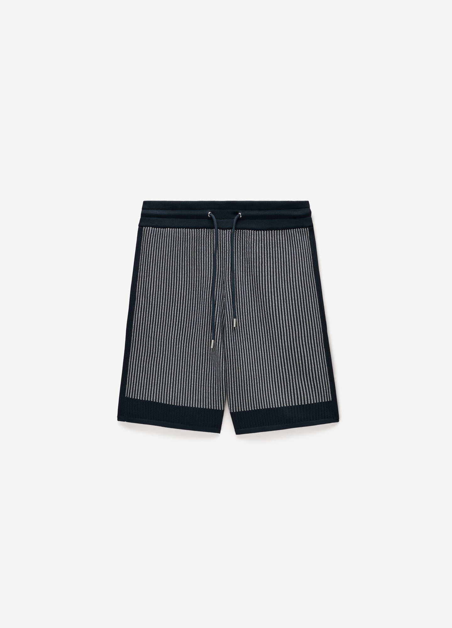 Panelled Stripe Knit Shorts Navy