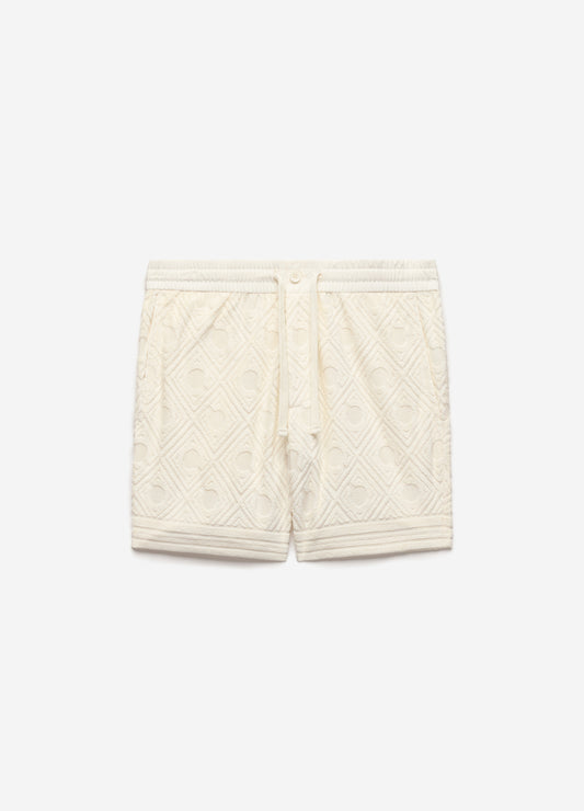 Plush Terry Logo Shorts Ivory