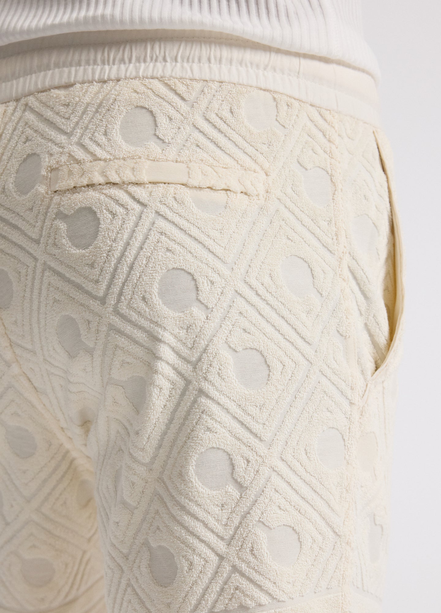 Plush Terry Logo Shorts Ivory