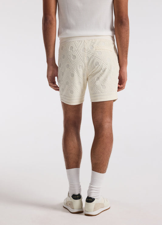 Plush Terry Logo Shorts Ivory