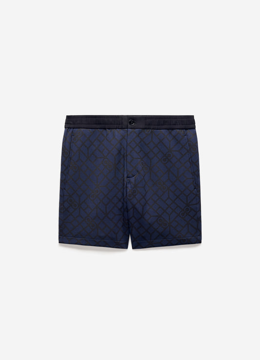 Monogram Print Sweatshorts Mid Blue