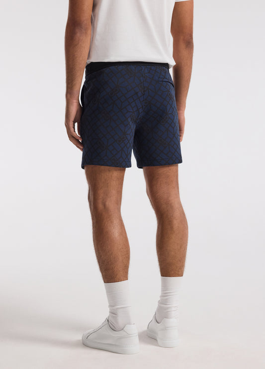 Monogram Print Sweatshorts Mid Blue