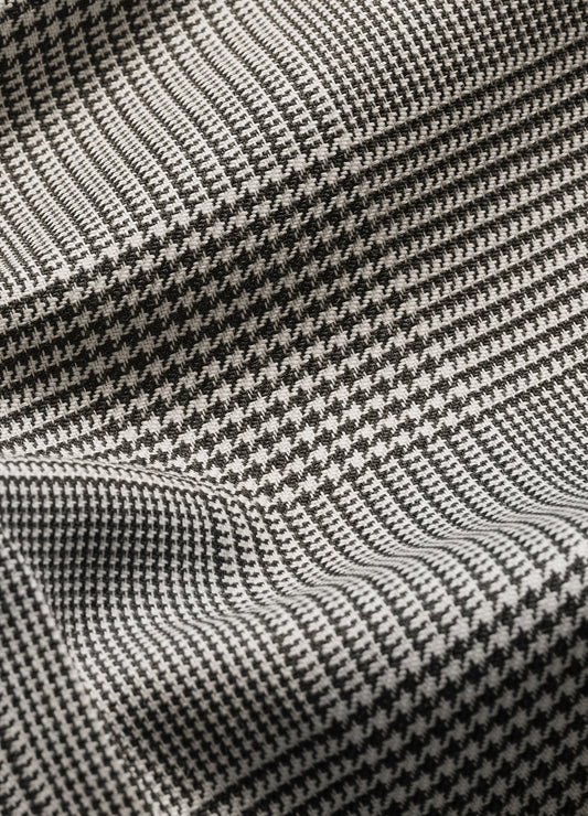 Tailored Check Wool Pants Mocha