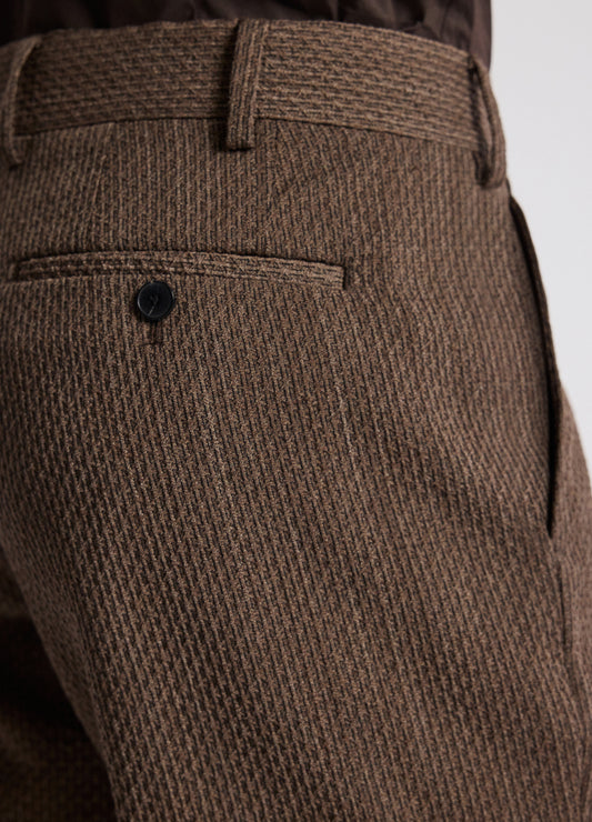 Slim Micro Jacquard Wool Pant Mocha