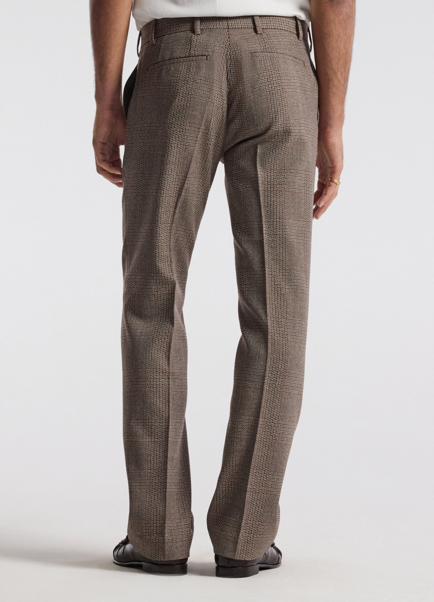 Glen Check Bootcut Evening Pants Mahogany