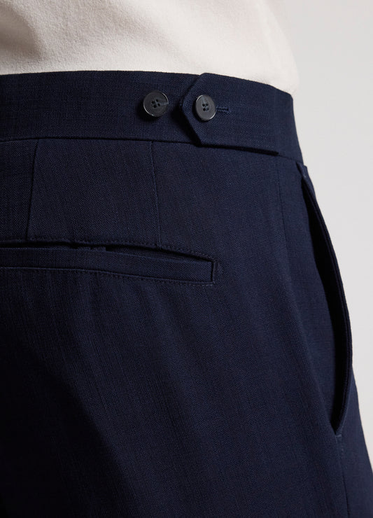 Slim Stretch Textured Pants Navy