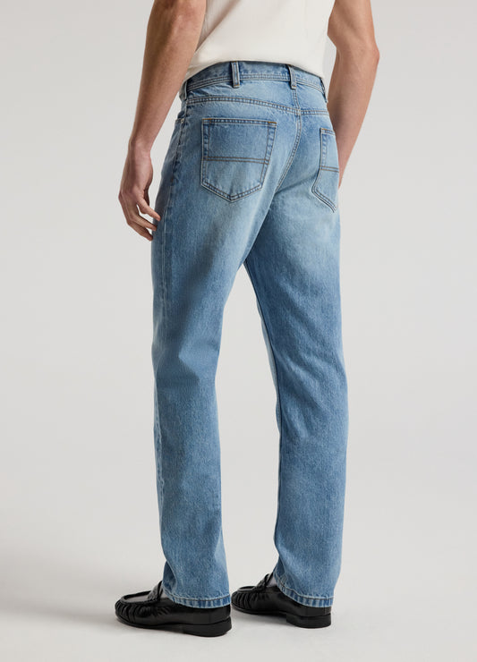 Straight Fit Bleached Jeans Light Blue