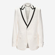 Lapel Detail Tuxedo Jacket Ivory