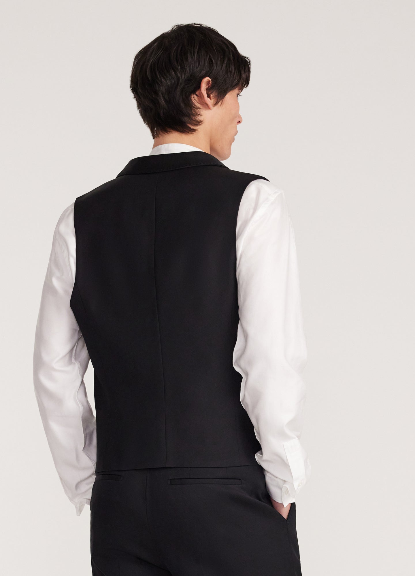 Satin Lapel Waistcoat Black