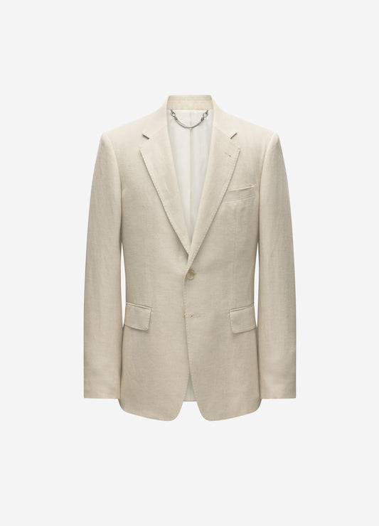 Linen Cotton Twill Suit Jacket Natural