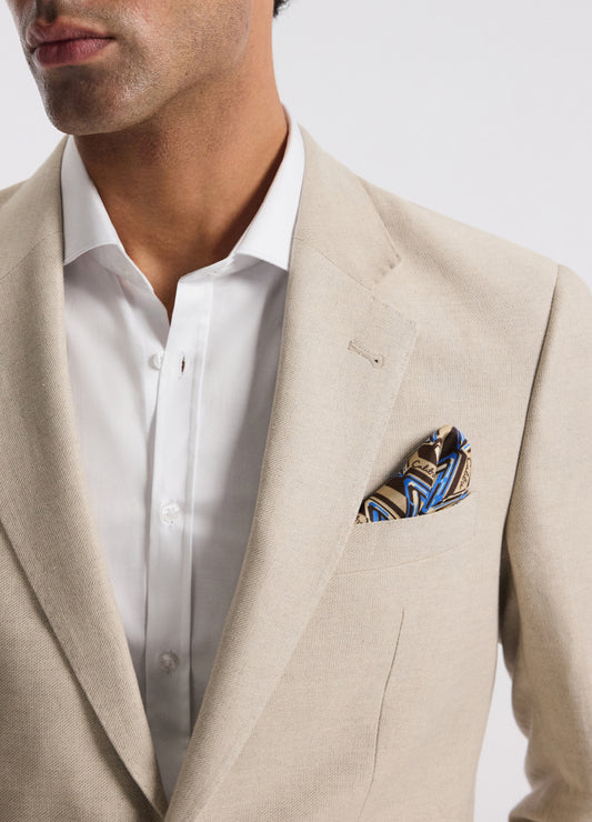 Linen Cotton Twill Suit Jacket Natural