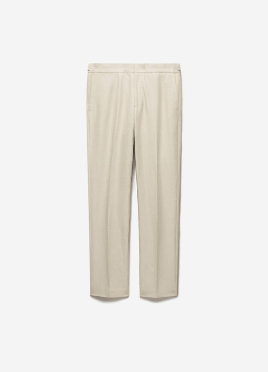 Linen Cotton Twill Suit Pants Natural