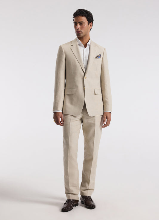 Linen Cotton Twill Suit Pants Natural