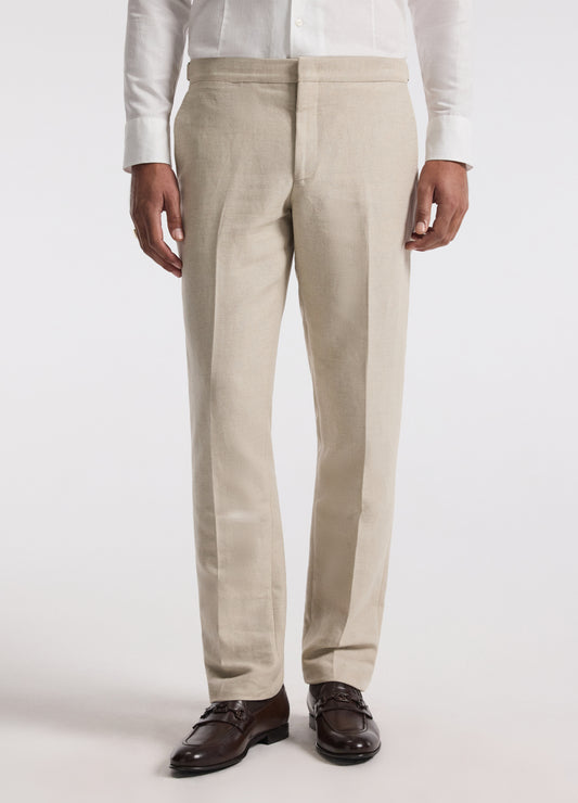 Linen Cotton Twill Suit Pants Natural