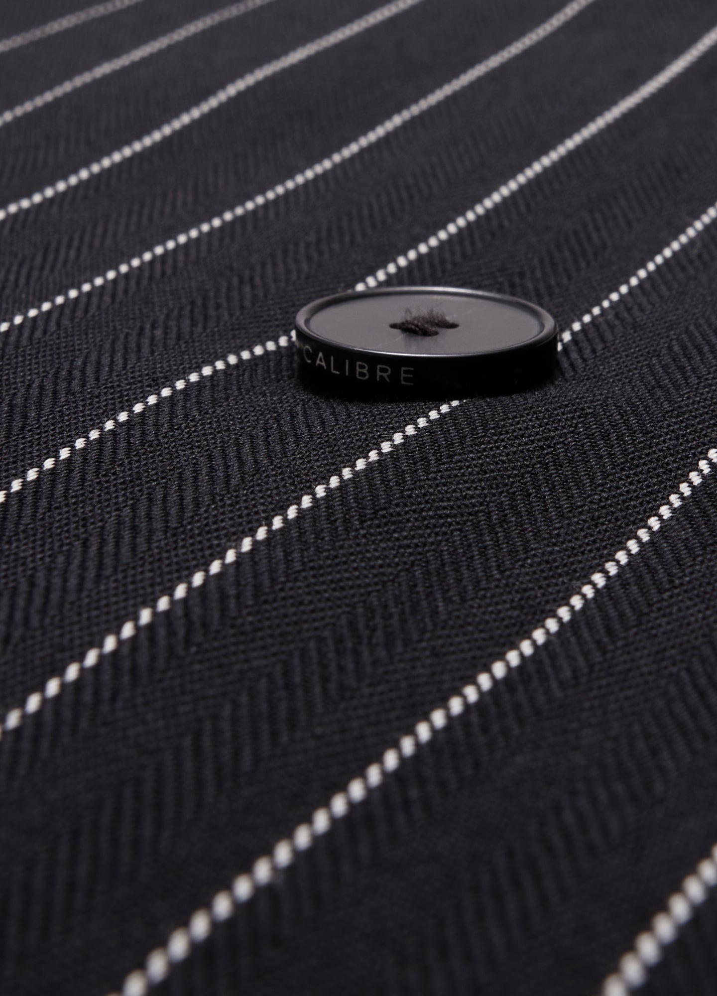 Pinstripe Double-Breasted Jacket Black