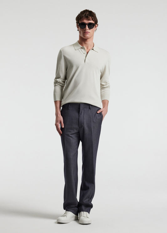 Wool Denim Suit Pants Navy