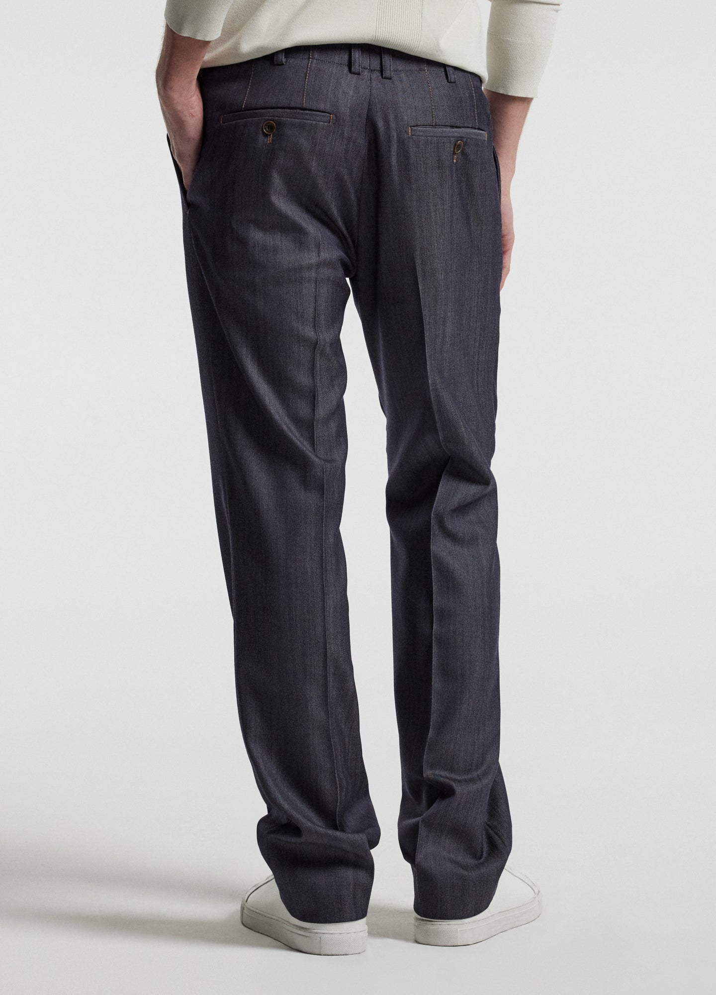 Wool Denim Suit Pants Navy