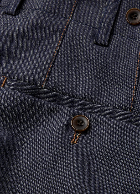 Wool Denim Suit Pants Navy