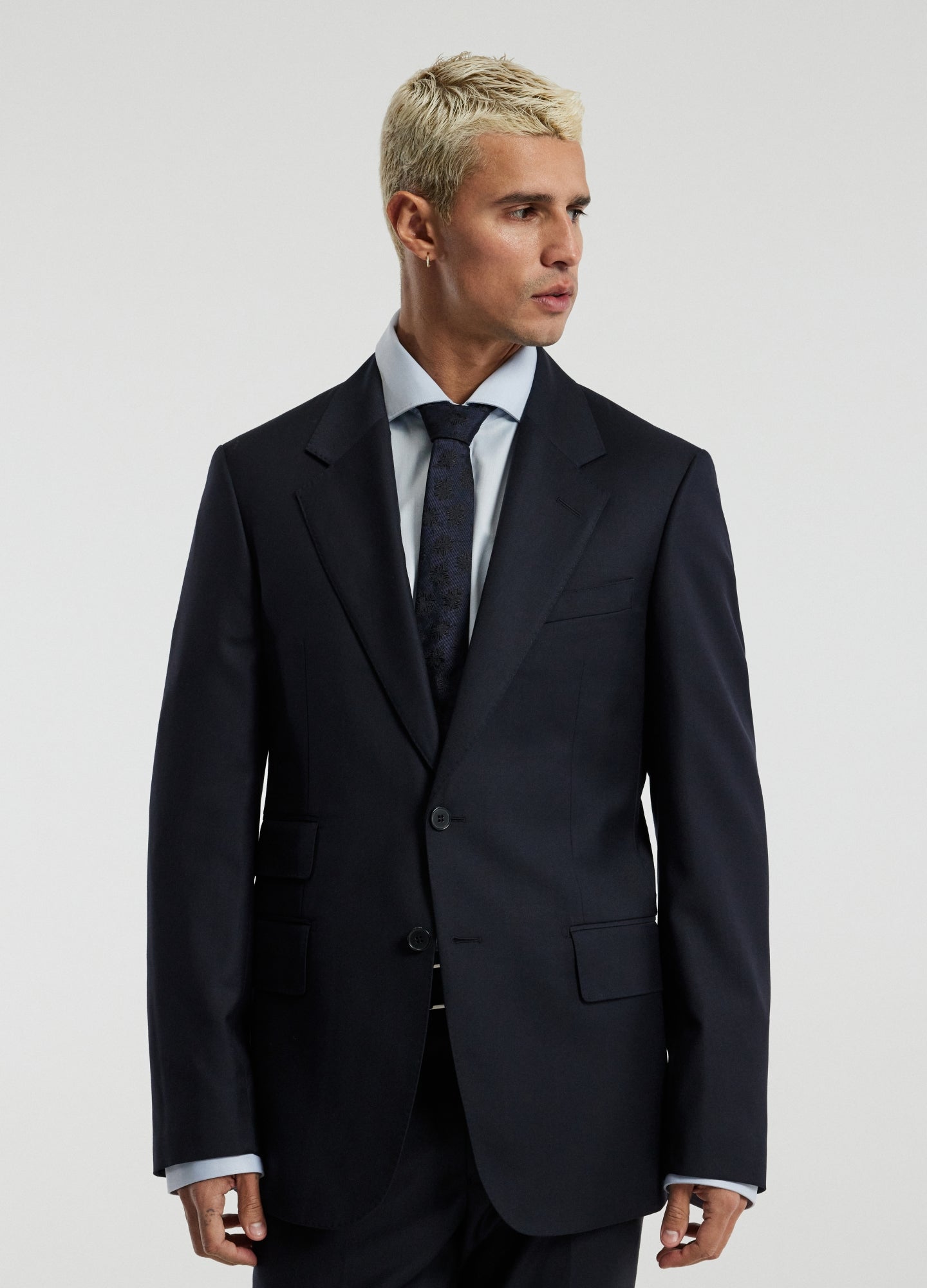 Wool Twill Suit Jacket Navy