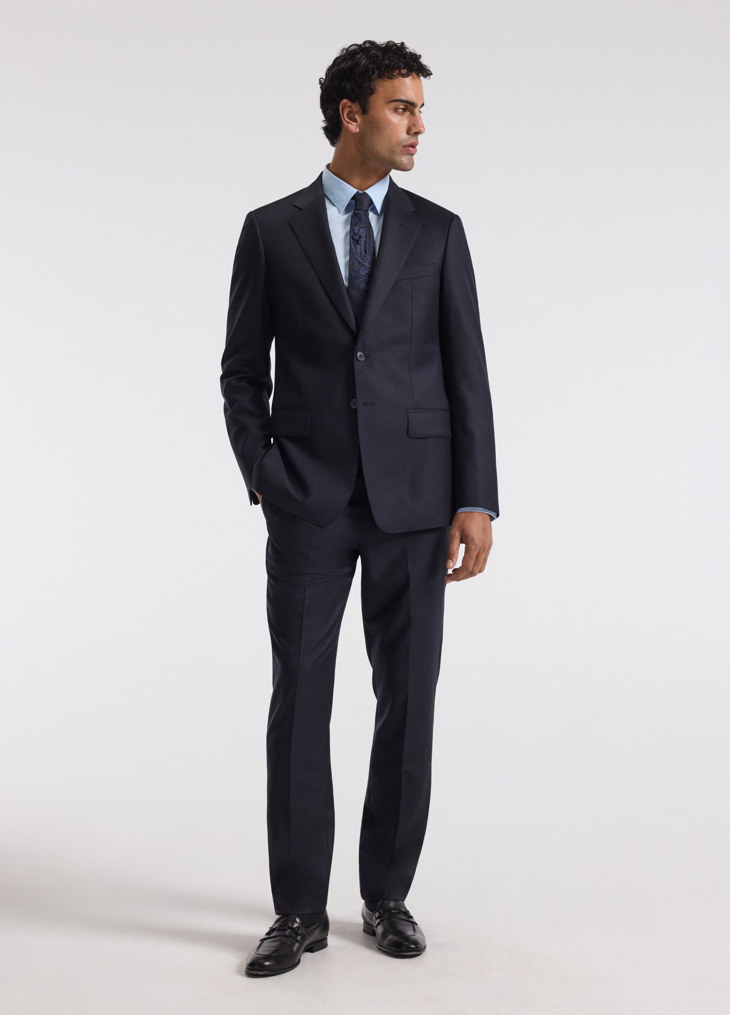 Wool Twill Suit Pants Navy