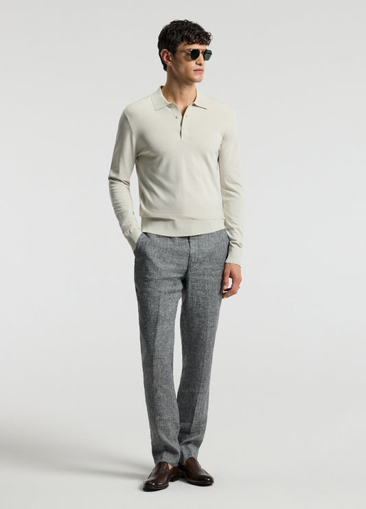 Melange Linen Suit Pants Iron