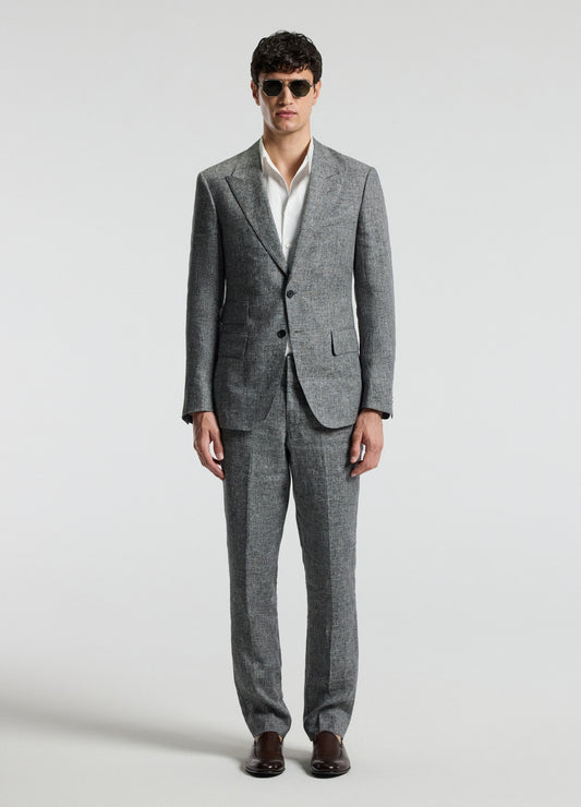 Melange Linen Suit Pants Iron