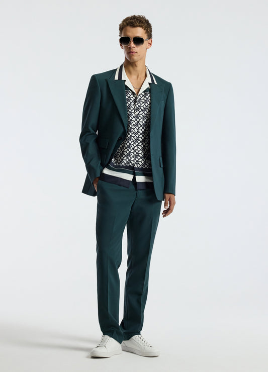 Double Crepe Suit Pants Hunter Green