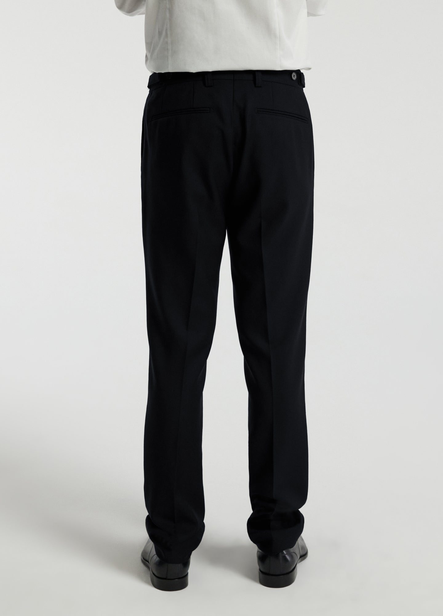 Tab Detail Wool Pants Black