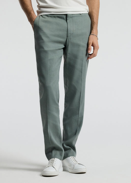 Stretch Linen Suit Pants Neo Green