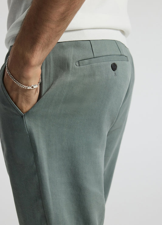 Stretch Linen Suit Pants Neo Green