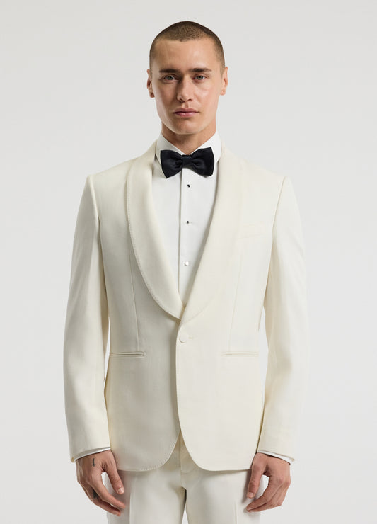 Shawl Collar Tuxedo Jacket Ivory