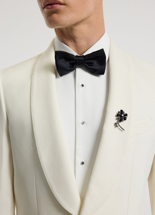 Shawl Collar Tuxedo Jacket Ivory