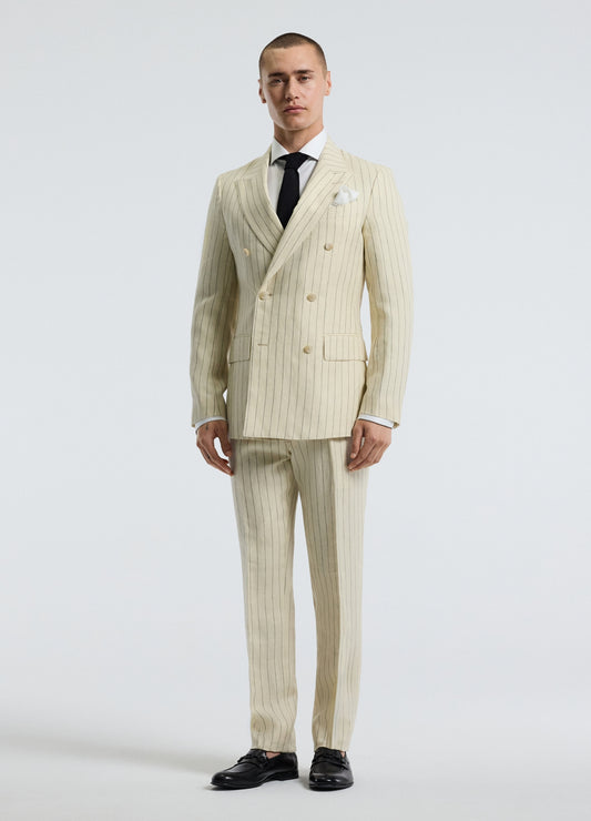 Striped Suit Pants Bone