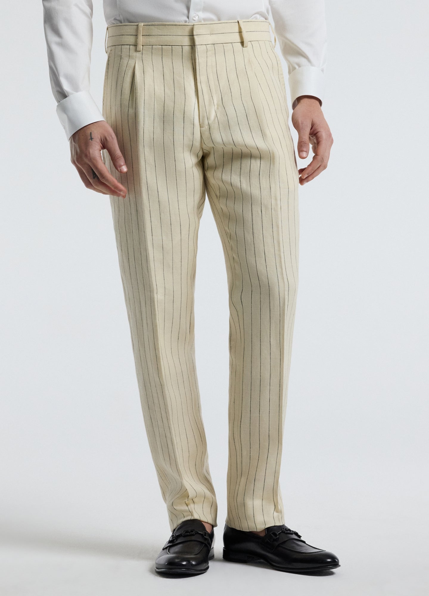 Striped Suit Pants Bone