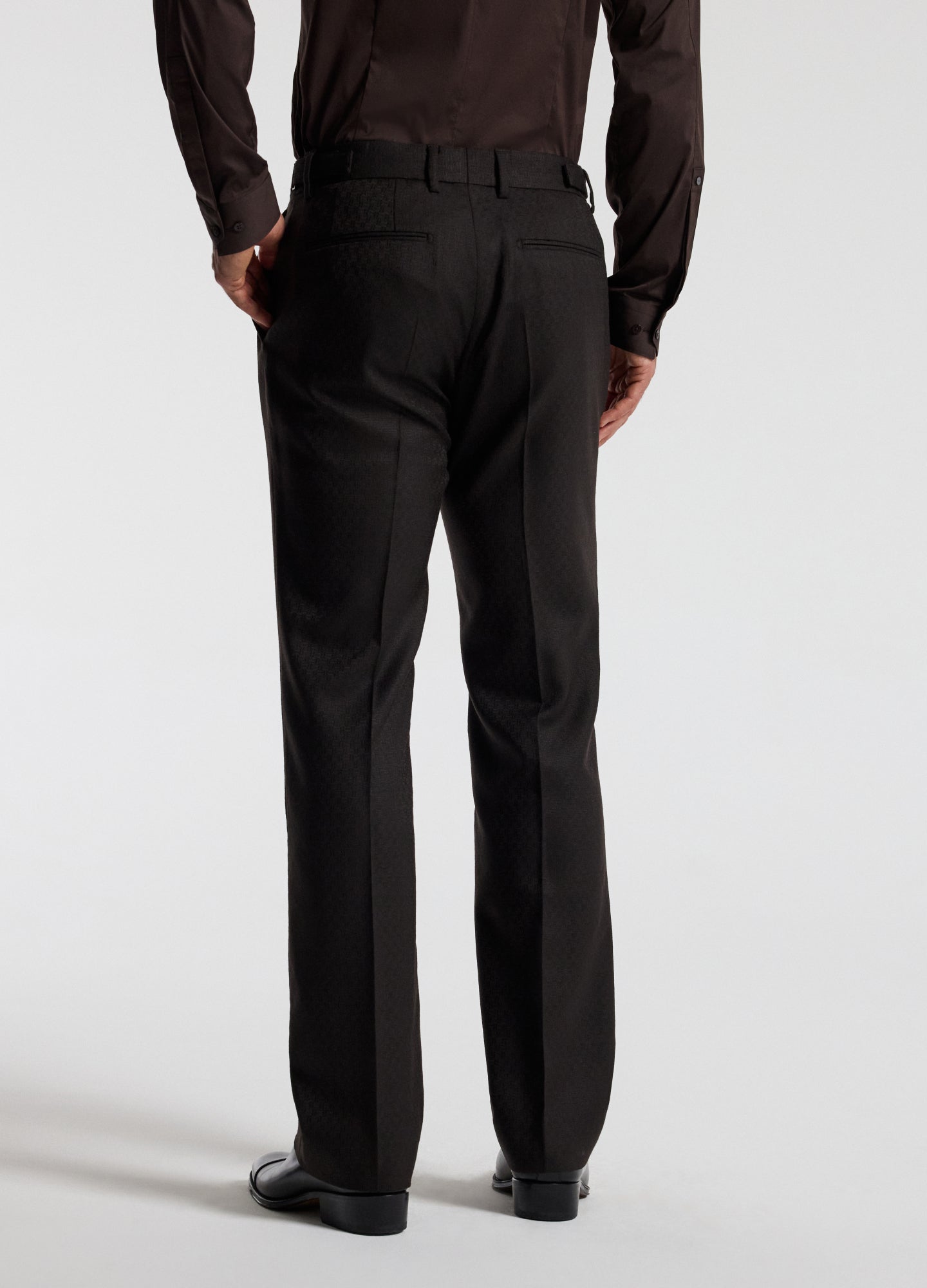 Jacquard Wool Suit Pants Chocolate