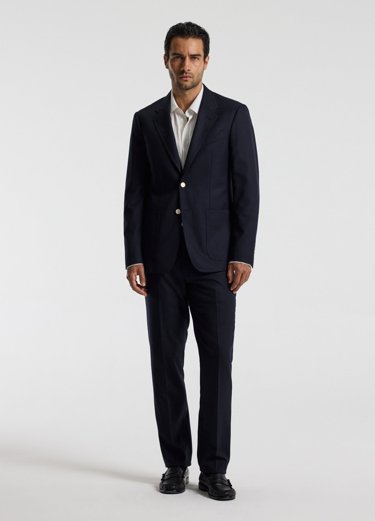 Tailored Wool Blazer Navy