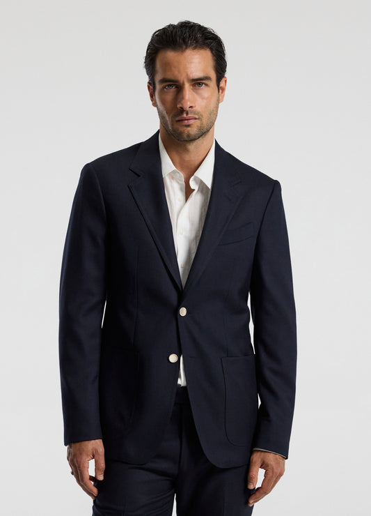 Tailored Wool Blazer Navy