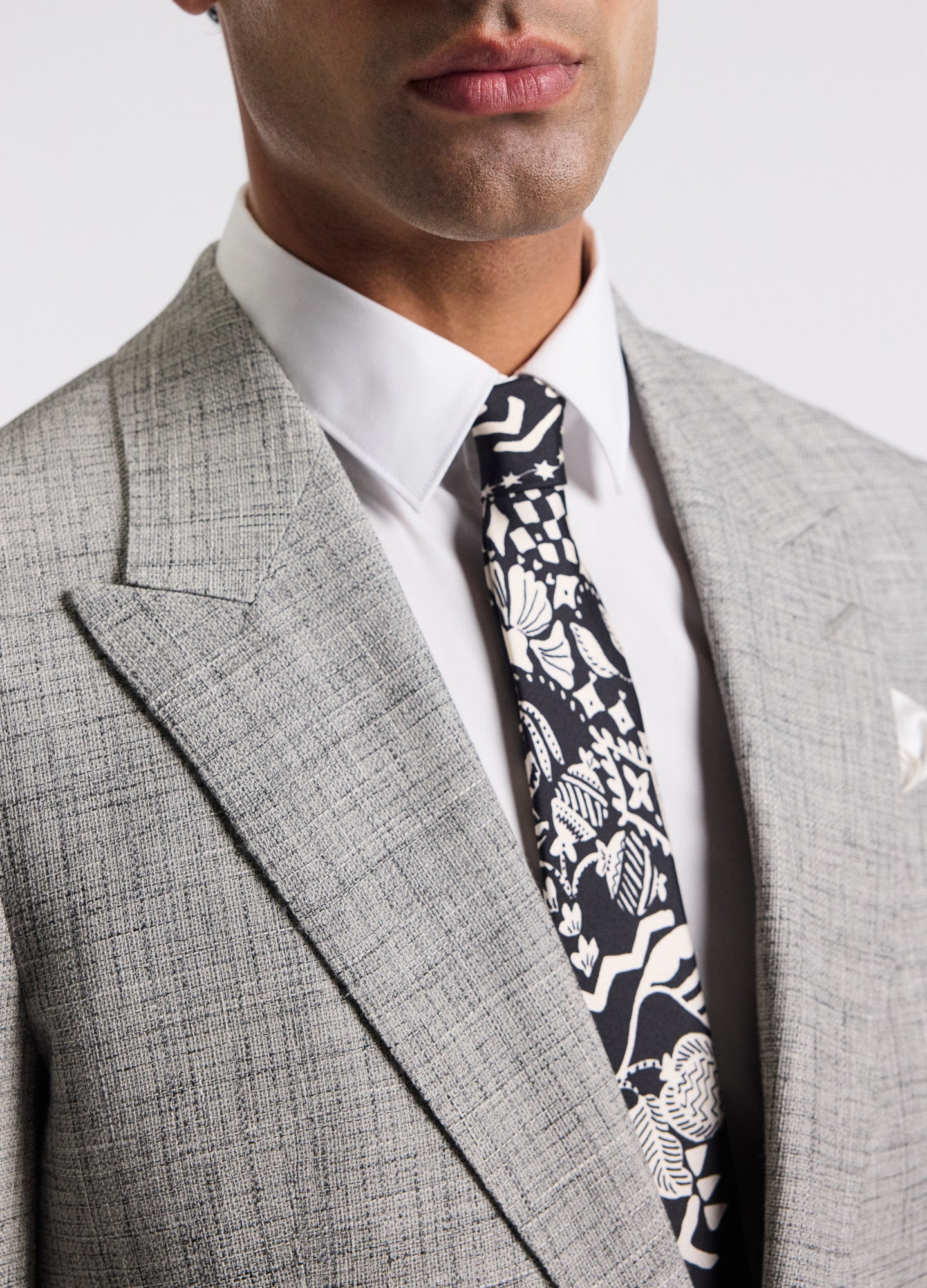 Crossweave Suit Jacket Silver