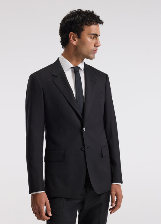 Wool Twill Suit Jacket Black