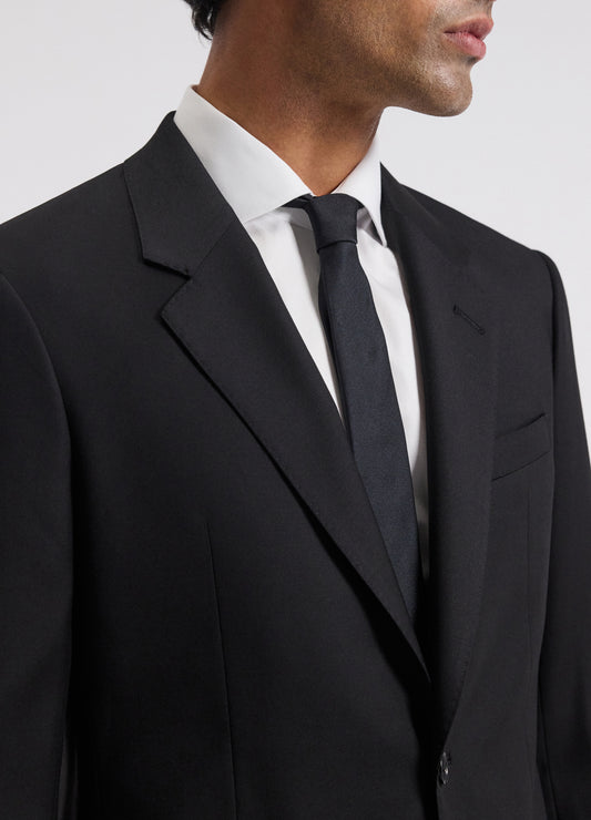 Wool Twill Suit Jacket Black
