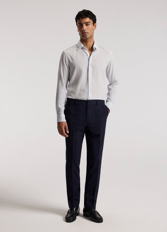 Tailored Shadow Check Suit Pants Navy