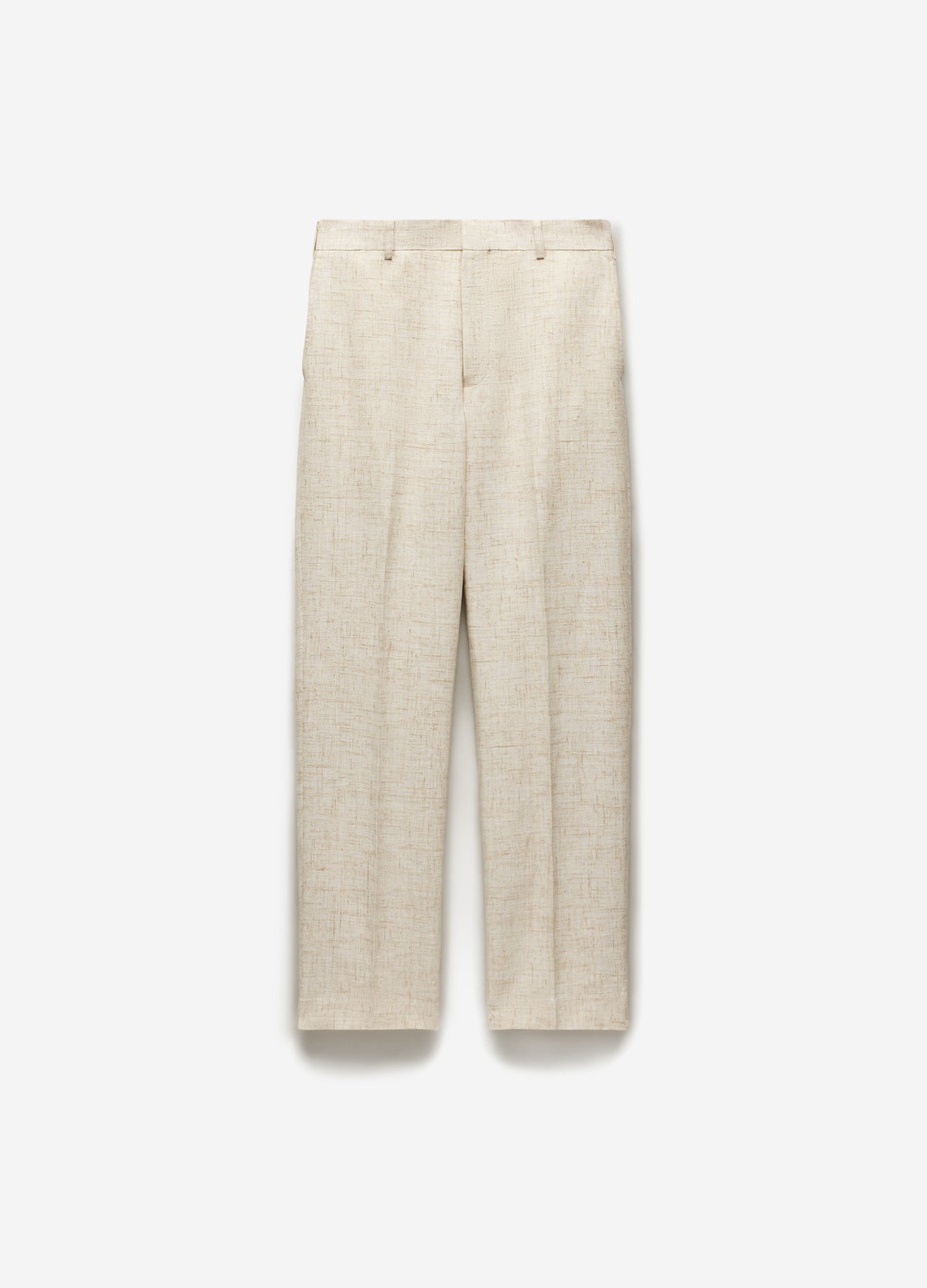 Tailored Crosshatch Suit Pants Cream