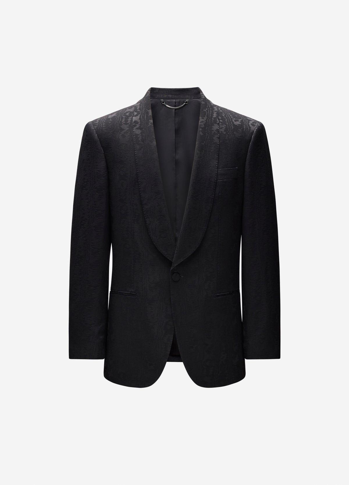 Jacquard Shawl Collar Tuxedo Jacket Black