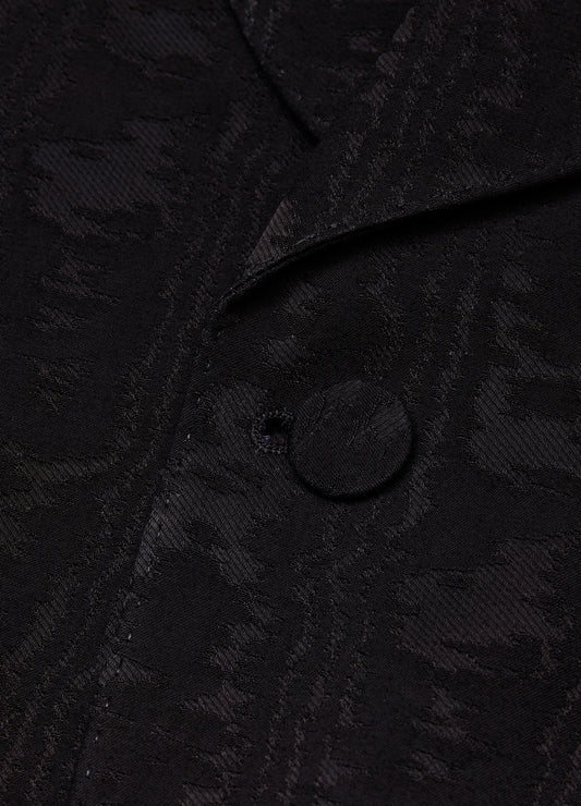 Jacquard Shawl Collar Tuxedo Jacket Black
