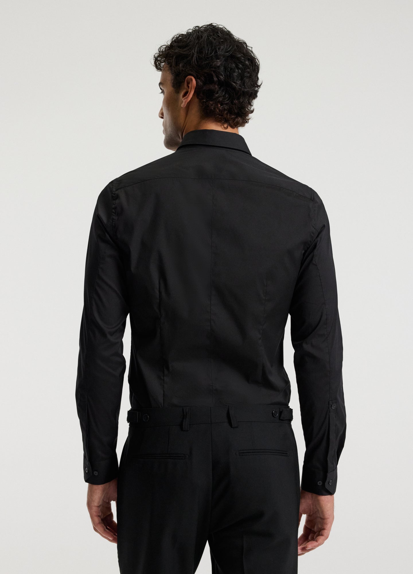 Stretch Cotton Poplin Shirt Black