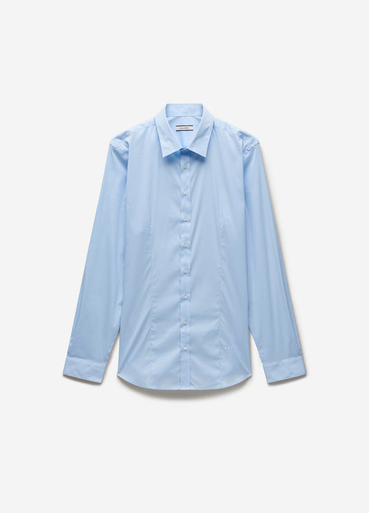 Stretch Cotton Poplin Shirt Light Blue