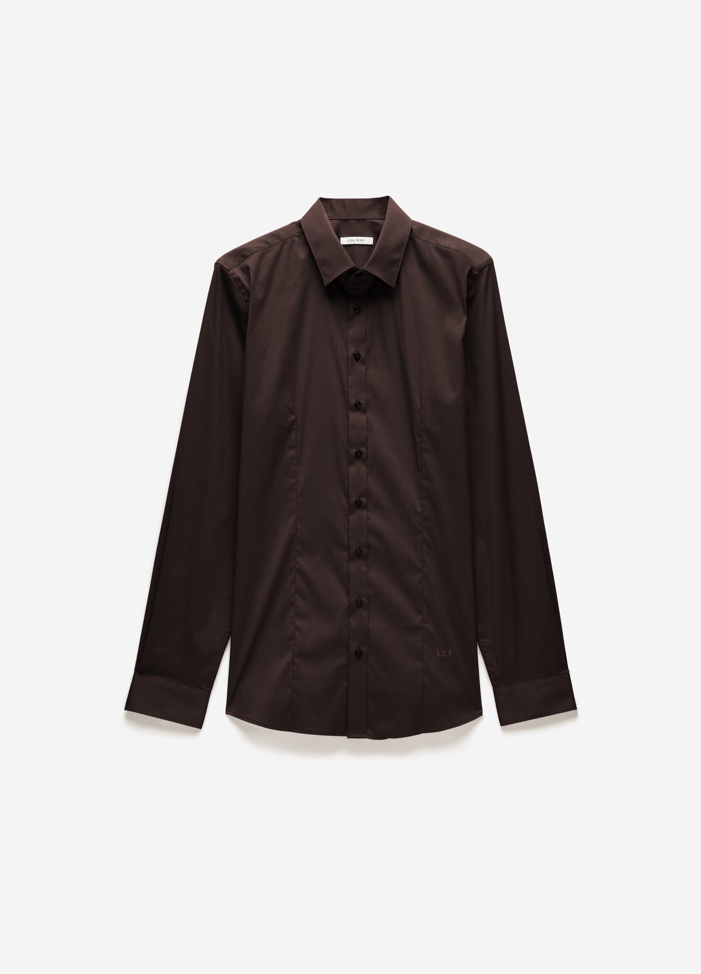 Stretch Cotton Poplin Shirt Chocolate