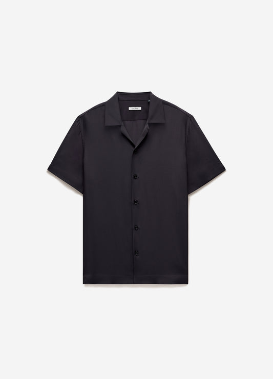 Camp Collar Silk Shirt Currant
